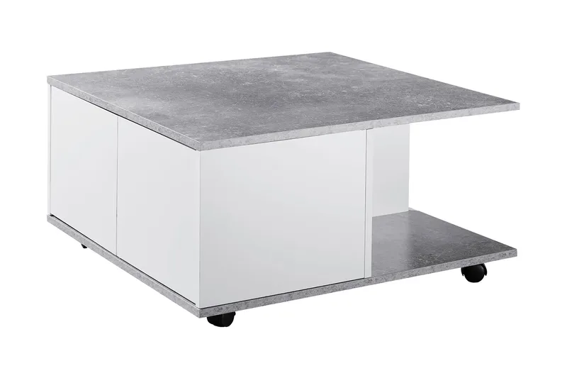 Marchall Sofabord 70 cm - Hvit - Møbler - Bord - Sofabord - Sofabord med hjul