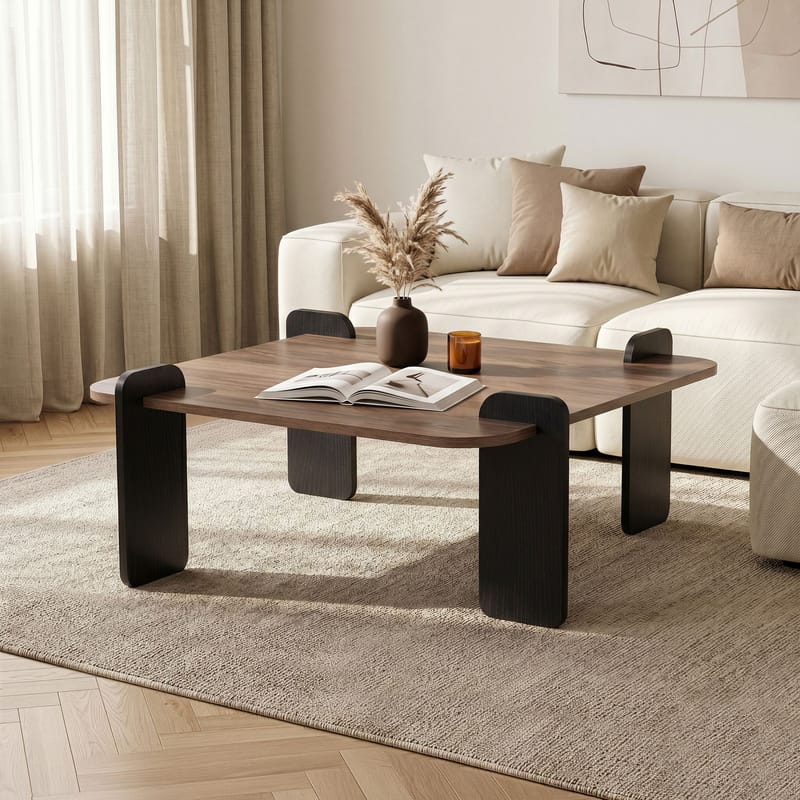 Sofabord Nordure Marais (90 x 35 x 90 cm) Valnøttre svart - Møbler - Bord - Sofabord
