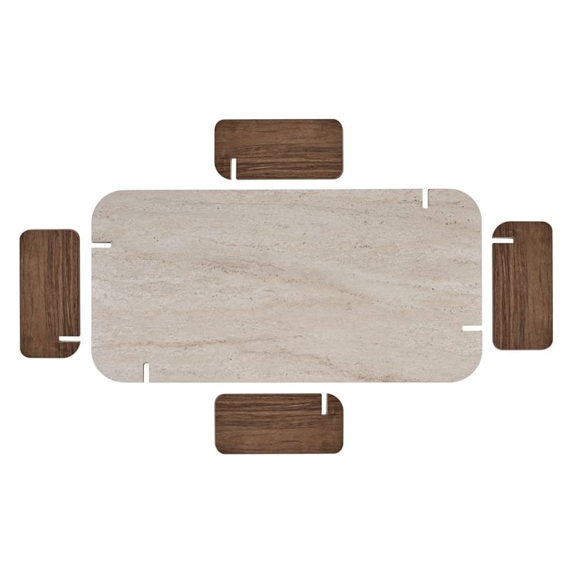 Sofabord Nordure Renard (120 x 35 x 60 cm) Travertin valnøtt - Møbler - Bord - Sofabord