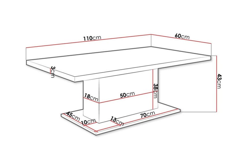 Tallow salongbord 60 cm - Møbler - Bord - Sofabord