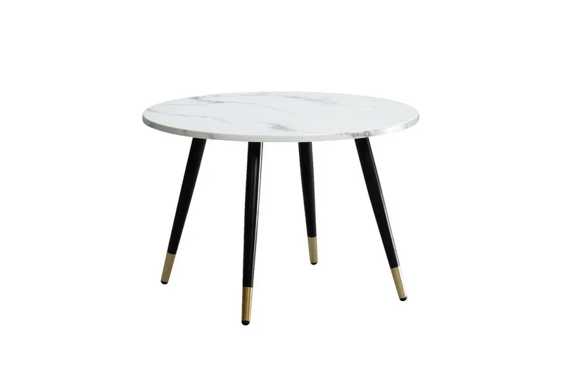 Sofabord Wohnling marmorutseende 60 cm rund, moderne stil Marmor Hvit - Marmor Hvit - Møbler - Bord - Sofabord
