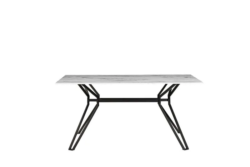 Ballina Spisebord 160 cm - Hvit / Svart - Møbler - Bord - Spisebord & kjøkkenbord