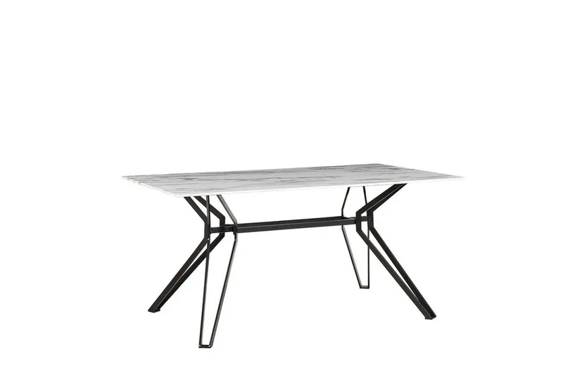 Ballina Spisebord 160 cm, Hvit / Svart
