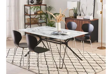 Ballina Spisebord 160 cm - Hvit / Svart - Møbler - Bord - Spisebord & kjøkkenbord