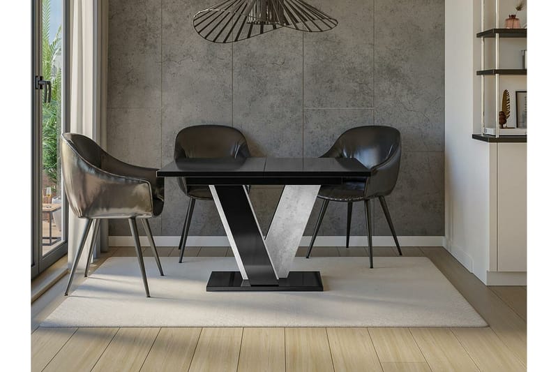 Denogal Matbord 90 cm Black high gloss - Møbler - Bord - Spisebord & kjøkkenbord