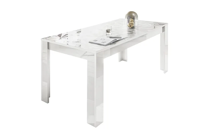 Fasett Spisebord 180 cm, Hvit