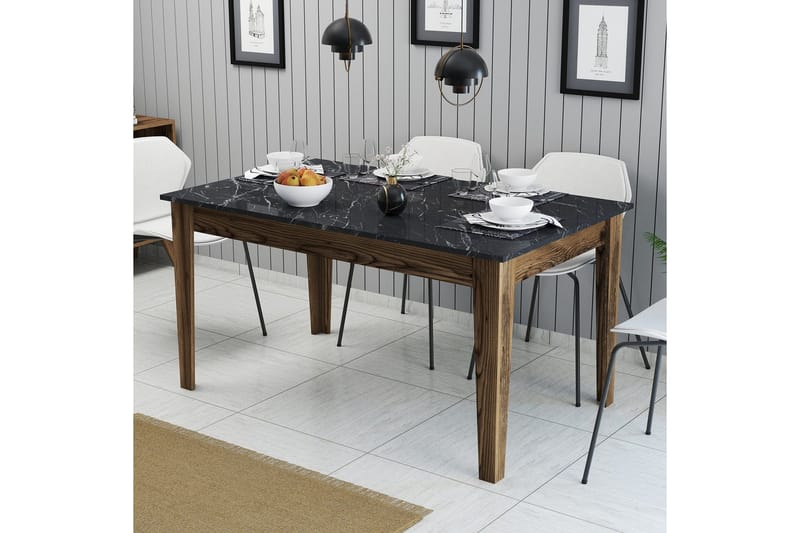 Lissione Spisebord 145x88 cm Brun/Svart - Hanah Home - Møbler - Bord - Spisebord & kjøkkenbord