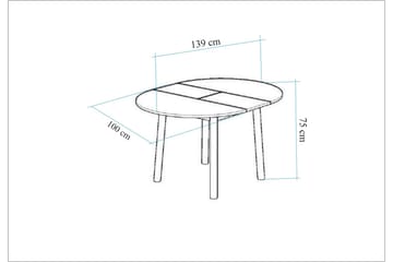 Oliver Spisebord 100 cm - Eik/Svart - Møbler - Bord - Spisebord & kjøkkenbord