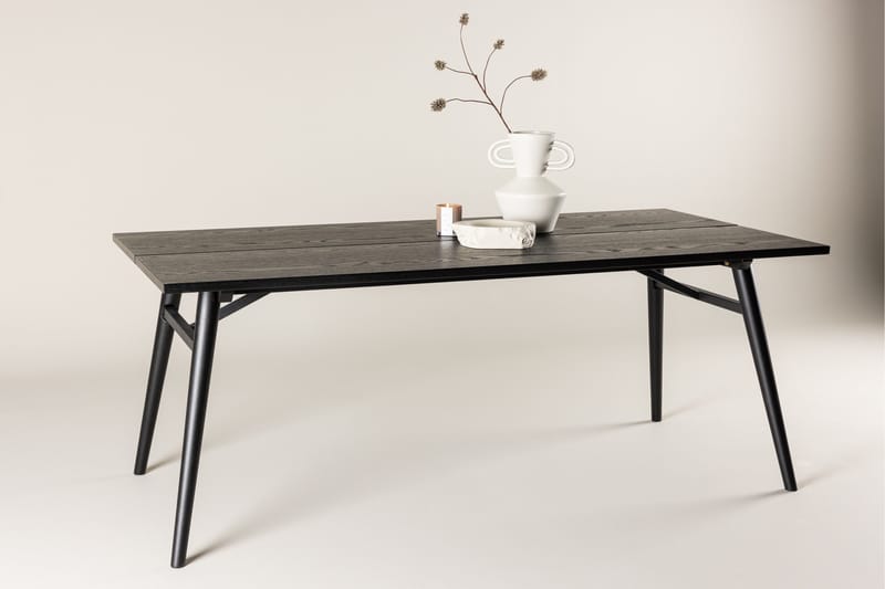 Sleek Spisebord 195 cm Forlengningsbart - Sort - Møbler - Bord - Spisebord & kjøkkenbord