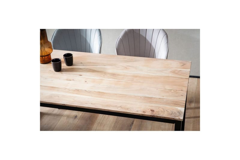 Spisebord Wohnling massivt tre industriell loft stil metall rammebein 120x60 cm - 120x60 cm - Møbler - Bord - Spisebord & kjøkkenbord