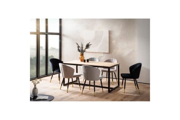 Spisebord Wohnling massivt tre industriell loft stil metall rammebein 120x60 cm - 120x60 cm - Møbler - Bord - Spisebord & kjøkkenbord