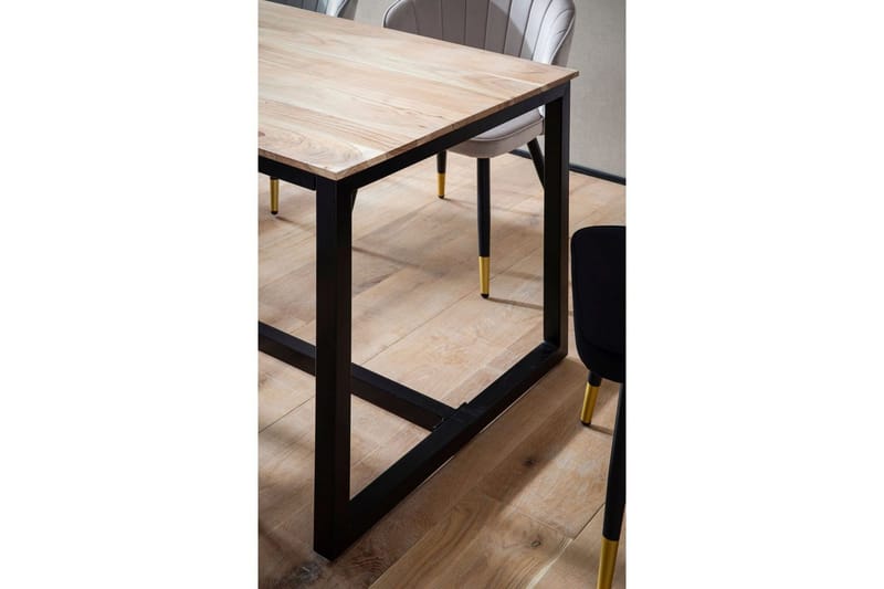 Spisebord Wohnling massivt tre industriell loft stil metall rammebein 120x60 cm - 120x60 cm - Møbler - Bord - Spisebord & kjøkkenbord
