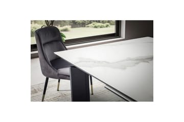Spisebord Wohnling Uttrekkbar 180-260 cm Keramisk Klassisk Fire Bein Metallramme Svart, marmor hvit - Svart, marmor hvit - Møbler - Bord - Spisebord & kjøkkenbord