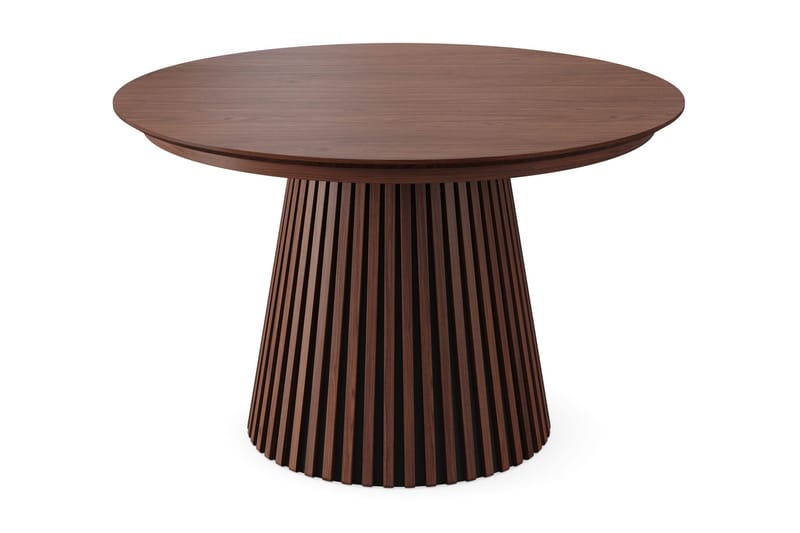 Spisegruppe Bark Peyra 120–220 cm Valnøtt Hvit bouclé/metallben valnøtt - Møbler - Bord - Spisegrupper
