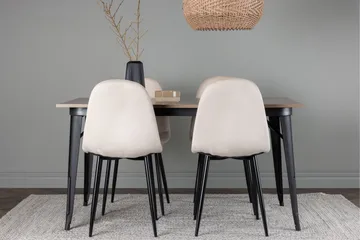 Tempe Matgruppe 140 cm Rektangulær med 4 Polar stoler - Beige - Møbler - Bord - Spisegrupper