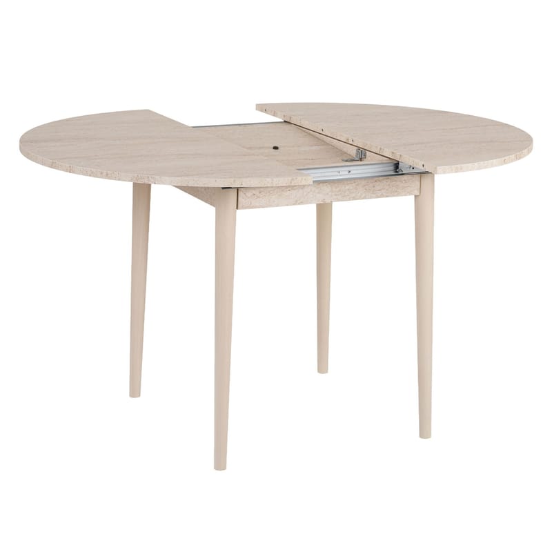 Tralven spisebord 131 cm rundt - Travertin og Eik - Møbler - Bord - Spisebord & kjøkkenbord