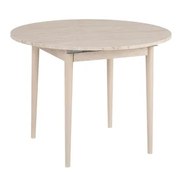 Tralven spisebord 131 cm rundt - Travertin og Eik - Møbler - Bord - Spisebord & kjøkkenbord