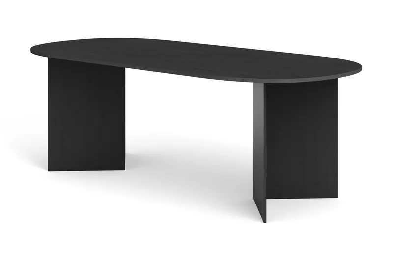 Vera Spisebord Oval 220x100 cm Finér - Svart - Møbler - Bord - Spisebord & kjøkkenbord
