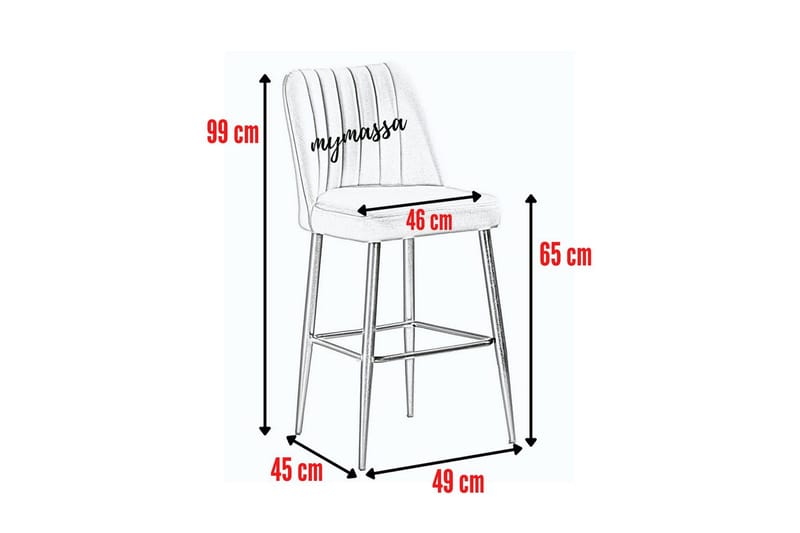 Huddy Bargruppe 49 cm - Grå/Sort - Møbler - Stoler & lenestoler - Barstoler