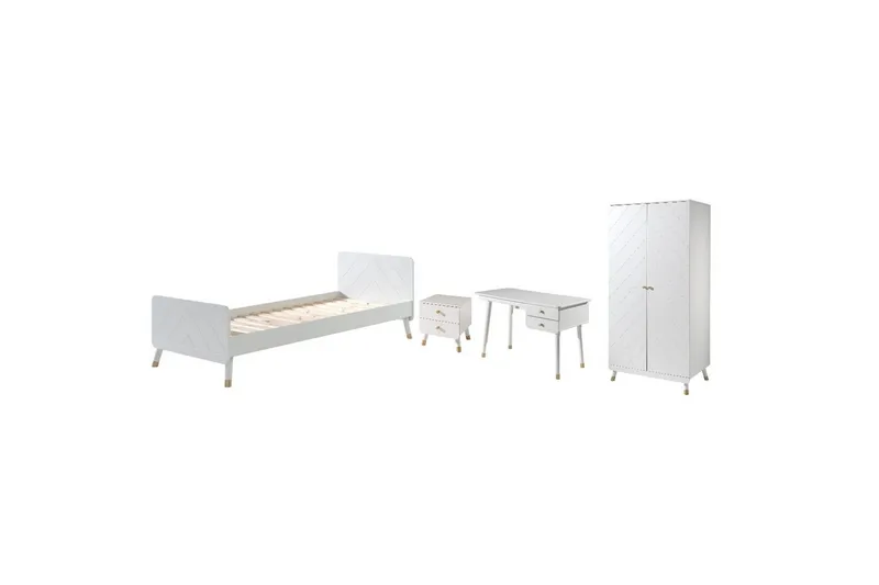 Seng med nattbord garderobe skrivebord Billy Hvit