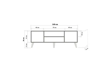 Brokind TV-Benk 140 cm - Brun - Møbler - Mediamøbel & tv møbel - TV-benk & mediabenk