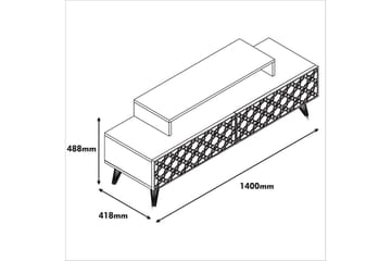 Hovdane TV-Benk 140 cm - Brun - Møbler - Mediamøbel & tv møbel - TV-benk & mediabenk