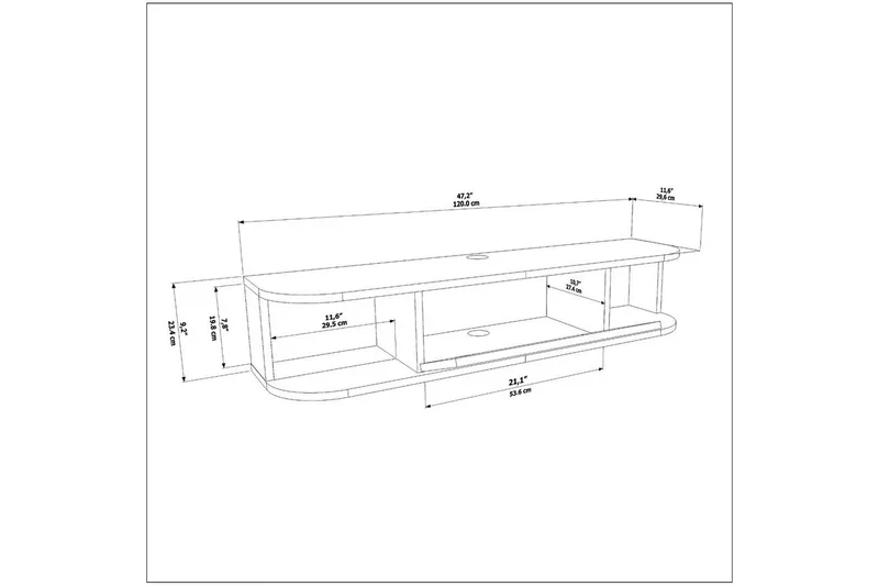 Kalvos TV-benk 120 cm - Eik - Møbler - Mediamøbel & tv møbel - TV-benk & mediabenk