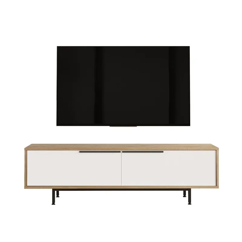 Nilena TV-benk 160x45,1x35,5 cm - eik, hvit - Møbler - Mediamøbel & tv møbel - TV-benk & mediabenk