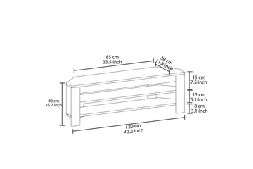 Oderzo TV-benk 120 cm - Eik - Møbler - Mediamøbel & tv møbel - TV-benk & mediabenk