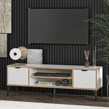 Olyros TV-benk 140 cm - Hvit - Møbler - Mediamøbel & tv møbel - TV-benk & mediabenk