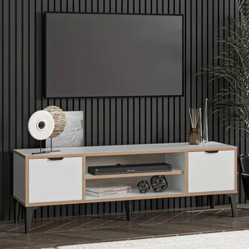 Olyros TV-benk 140 cm - Hvit - Møbler - Mediamøbel & tv møbel - TV-benk & mediabenk