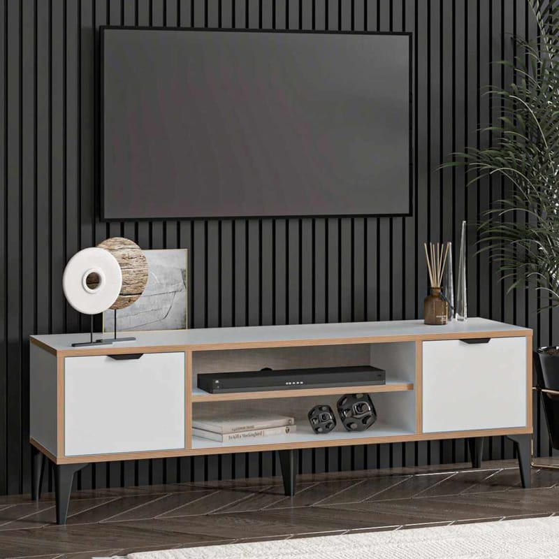 Olyros TV-benk 140 cm - Hvit - Møbler - Mediamøbel & tv møbel - TV-benk & mediabenk
