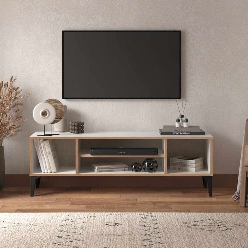 Olyros TV-benk 140 cm - Hvit - Møbler - Mediamøbel & tv møbel - TV-benk & mediabenk