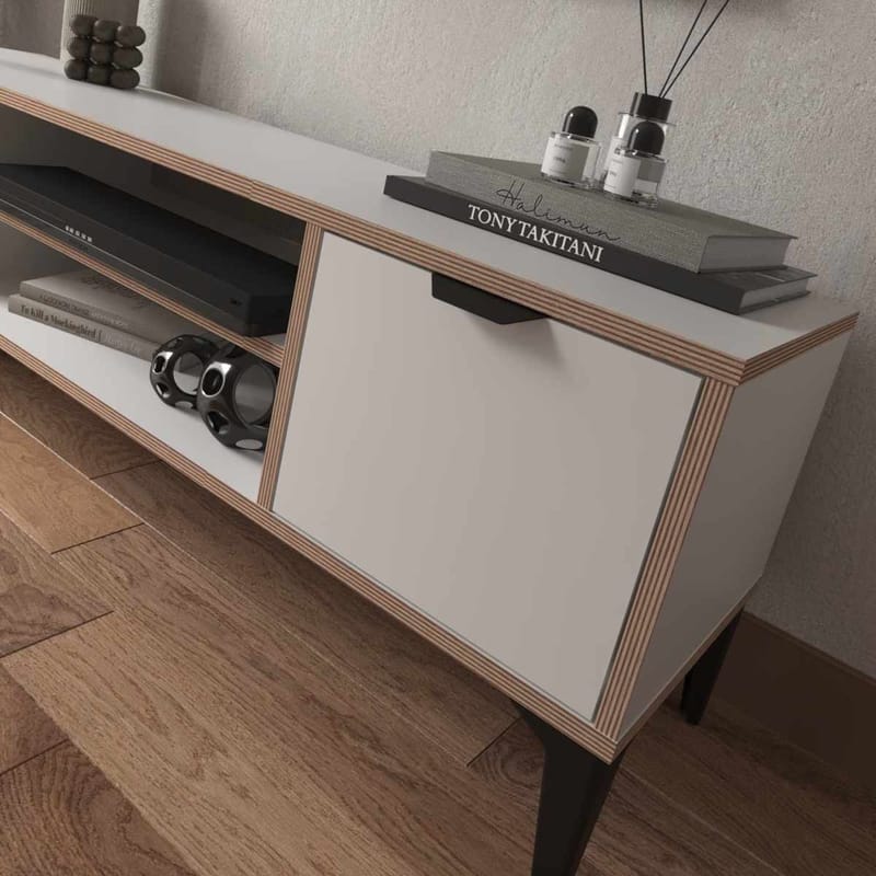 Olyros TV-benk 140 cm - Hvit - Møbler - Mediamøbel & tv møbel - TV-benk & mediabenk