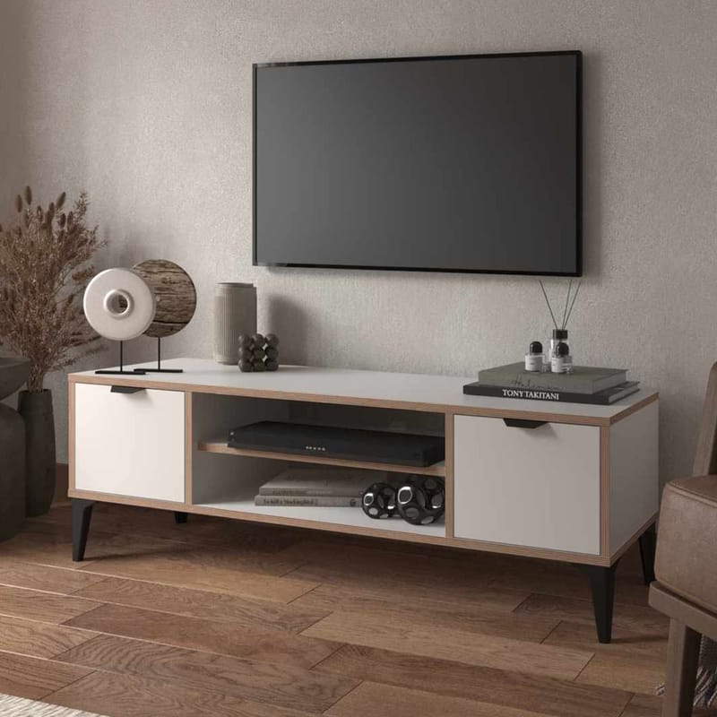 Olyros TV-benk 140 cm - Hvit - Møbler - Mediamøbel & tv møbel - TV-benk & mediabenk