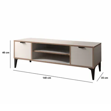 Olyros TV-benk 140 cm - Hvit - Møbler - Mediamøbel & tv møbel - TV-benk & mediabenk