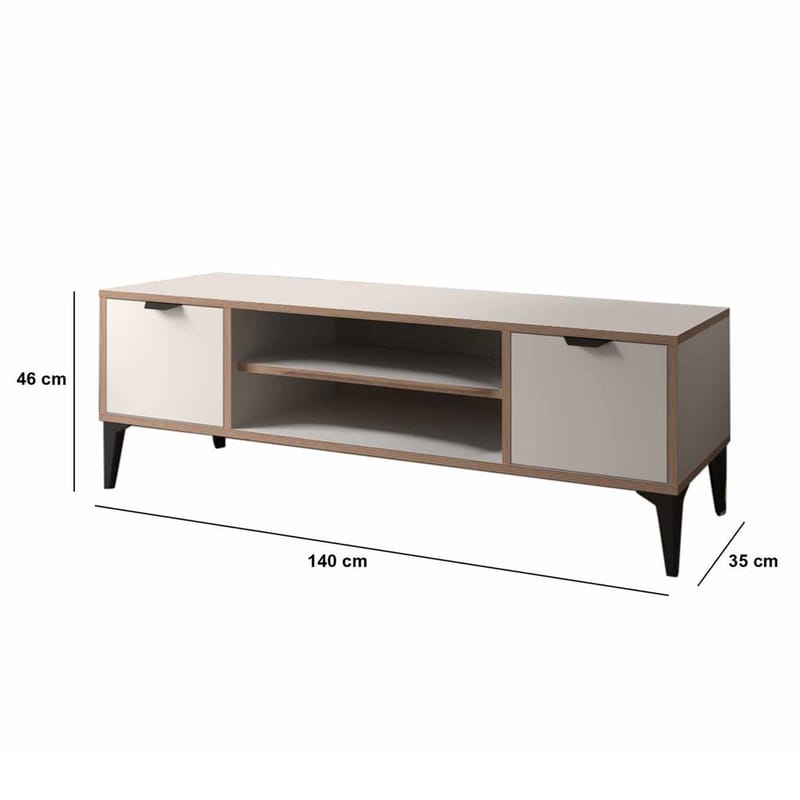 Olyros TV-benk 140 cm - Hvit - Møbler - Mediamøbel & tv møbel - TV-benk & mediabenk