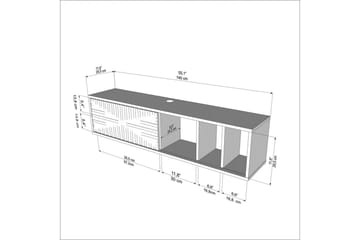 Saller TV-benk 140 cm - Antrasitt/Hvit - Møbler - Mediamøbel & tv møbel - TV-benk & mediabenk