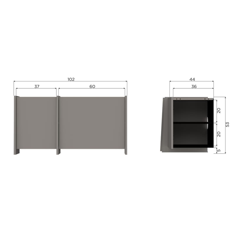 TV-benk Brock 102 cm - Varmgrå - Møbler - Mediamøbel & tv møbel - TV-benk & mediabenk