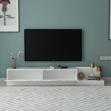 TV-benk Homitis Major (180 x 30 x 37 cm) Marmo marmor hvit - Marmo Marble og hvit - Møbler - Mediamøbel & tv møbel - TV-benk & mediabenk