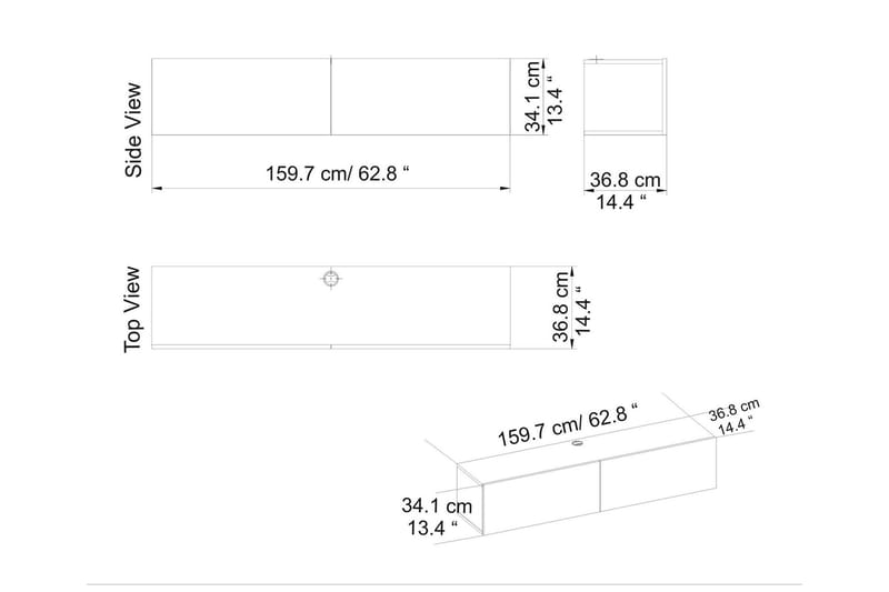 Rinorea Tv-benk 159,7x34,1 cm - Hvit - Møbler - Mediamøbel & tv møbel - TV-benk & mediabenk