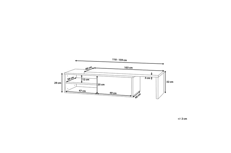 Yonkers Tv-Benk 40x159 Cm - Hvit - Møbler - Mediamøbel & tv møbel - TV-benk & mediabenk