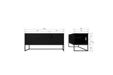 TV-enhet Silas - Blacknight, Ask, 120 cm - Møbler - Mediamøbel & tv møbel - TV-benk & mediabenk