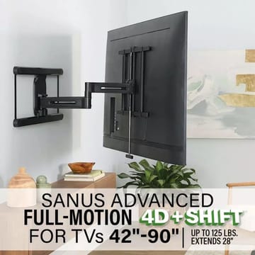 TV-feste Sanus 4D Max Vesa 600x400 42-90 Full Motion Svart - Svart - Møbler - Mediamøbel & tv møbel - Mediestativ & veggfeste