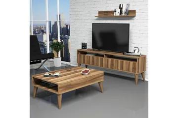 Hoptrup Stuesett 150 cm - Valnøtt - Møbler - Mediamøbel & tv møbel - TV-møbelsett