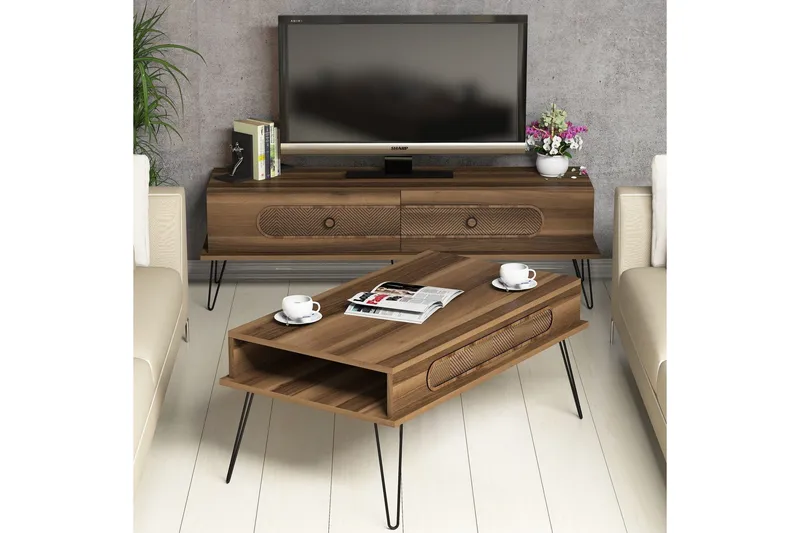 Hovdane TV-møbelsett 145 cm, Brun