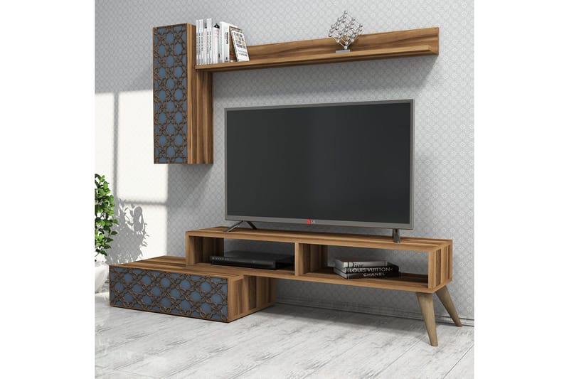 Hovdane TV-møbelsett 150 cm - Brun/Grå - Møbler - Mediamøbel & tv møbel - TV-møbelsett