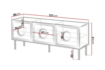 Juniskär TV-benk 151 cm - Svart - Møbler - Mediamøbel & tv møbel - TV-benk & mediabenk