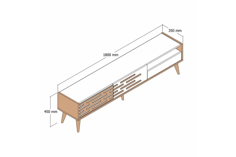 Valensiya TV-benk 180 cm - Hvit - Møbler - Mediamøbel & tv møbel - TV-benk & mediabenk
