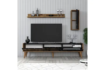 Valensiya TV-skap 180 cm - Valnøtt/Sort/Marmor - Møbler - Mediamøbel & tv møbel - TV-møbelsett